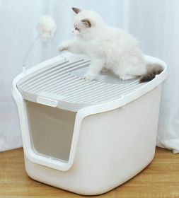 Top Entry Cat Litter Box with Perforated Cover and Scoop, New Cat Litter Drawer Cat Toilet Fully Secured Litter Box, Cats Jump in Entry Dome Top Entry Cat Litter Box with Perforated Cover and Scoop, New Cat Litter Drawer Cat Toilet Fully Secured Litter Box, Cats Jump in Entry Dome
